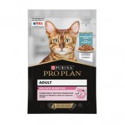 Пауч Purina Pro Plan корм для взрослых кошек с чувствительным пищеварением с океанической рыбой в соусе, 85 г