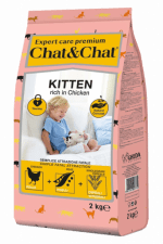 Корм Chat&Chat Expert, для котят, со вкусом курицы, 2кг