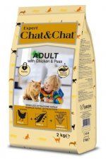 Корм Chat&Chat Expert, для взрослых кошек, со вкусом курицы и гороха, 2кг