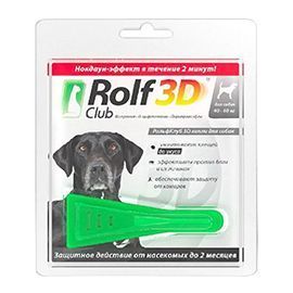 Капли Rolf Club 3D от блох и клещей для собак 40-60кг, 20г