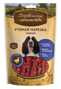 Деревенские лакомства для собак утиная нарезка сушеная, 90г