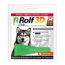 Капли Rolf Club 3D от блох и клещей для собак 20-40кг, 20г