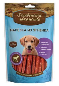 Деревенские лакомства для щенков, нарезка из ягненка, 90г