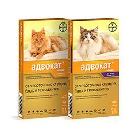 Капли на холку Адвокат для кошек 4-8 кг, 1шт.