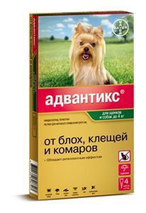 Капли Адвантикс для собак до 4 кг, на холку