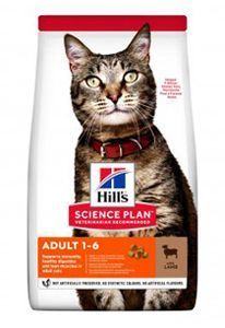Сухой корм Hill's для взрослых кошек с ягненком, 1кг