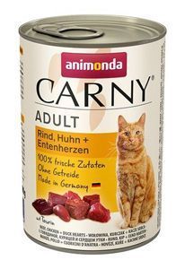 Консервы Carny для кошек говядина, курица, сердце утки, 400г
