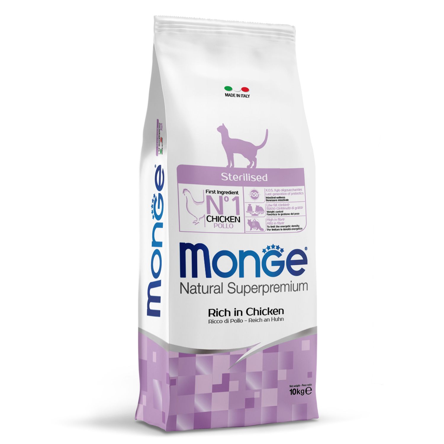 Корм Monge, для стерилизованных кошек, с курицей, Cat Daily Line ...