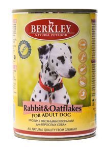 Консервы Berkley для собак c кроликом и овсянкой, 400г