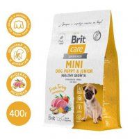 Корм Brit Care для щенков и молодых собак мини пород с индейкой, Healthy Growth, 400 г