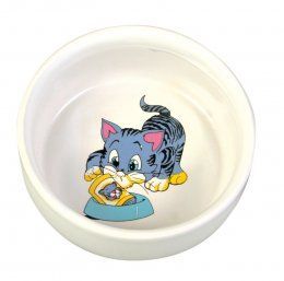 Миска керамическая TRIXIE для кошек, с изображением, 0,3 л/диаметр 11 см