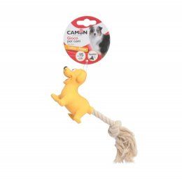 Игрушка CAMON Звери из латекса (кот/лошадь/собака) с веревкой и пищалкой для собак, 15 см