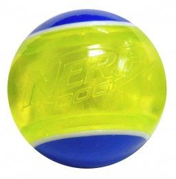 Игрушка NERF для собак, Мяч светящийся прозрачный, синий/зеленый, 8 см