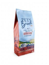 Корм Pet's Brunch с телятиной для взрослых собак средних пород, 11 кг
