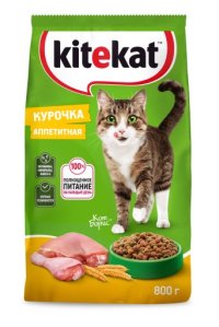 Корм Kitekat для взрослых кошек «Курочка Аппетитная», 800 г