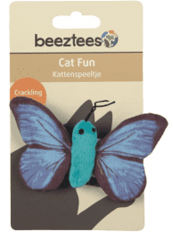 Игрушка Beeztees для кошек плюшевая бабочка "Sparky" голубая11 см