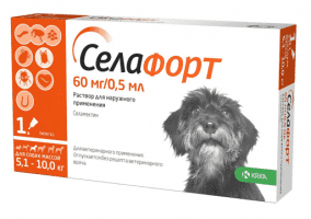 Селафорт, капли противопаразитные, для собак от 5,1 кг до 10 кг, 0,5 мл