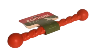 Игрушка Палка косичка для собак, литая, пластикат, оранжевая, 28 см