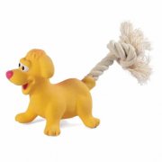 Игрушка Собачка с верёвкой, для собак мелких пород из латекса, Mini Dogs, 8,5х18 см