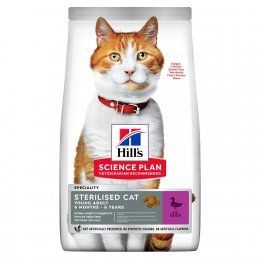 Корм Hill's для стерилизованных кошек до 7 лет, со вкусом утки 1,5 кг