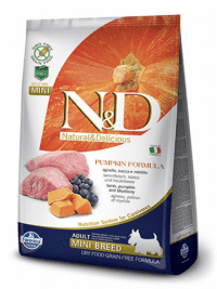 Корм N&D DOG беззерновой, для собак мелких пород, с ягненком, черникой и тыквой, Lamb&Bluberry adult mini, 7 кг