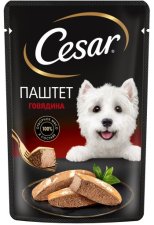 Пауч CESAR для взрослых собак всех пород, паштет с говядиной, 80 г