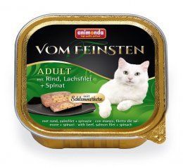 Консервы Vom Feinsten для кошек, с говядиной, лососем и шпинатом, 100 г
