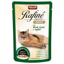 Пауч Rafine Soupe Adult для взрослых кошек, с говядиной, гусем и яблоком, 100 г
