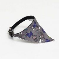 Ошейник Пижон с косынкой для собак, серый, Яркая жизнь, 32х1 см