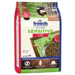 Корм Bosch для взрослых собак с чувствительным пищеварением, с ягнёнком и рисом, SENSITIVE WITH LAMB & RICE, 1 кг