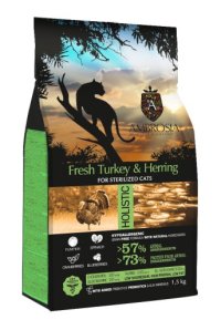 Корм сухой AMBROSIA GRAIN FREE для стерилизованных кошек, индейка, сельдь, 1,5 кг