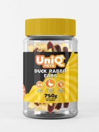 Лакомства UNIQ PETS для собак, Ушки кролика, с уткой, 750 г
