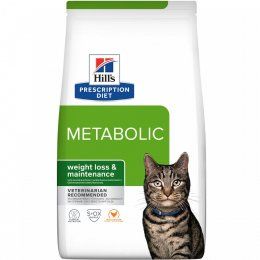 Корм-диета для кошек Hill's Prescription Diet Metabolic способствует снижению и контролю веса, с курицей, 1,5 кг