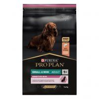 Корм Purina Pro Plan для взрослых собак мелких и карликовых пород с чувствительной кожей с лососем и рисом, 7 кг