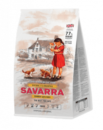 Корм SAVARRA Kitten для котят, индейка и рис, 2 кг