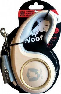 Поводок-рулетка MY WOOF с запасным механизмом спасения, бежевая, S