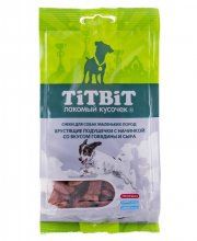 Хрустящие подушечки TitBit для собак мелких пород, со вкусом говядины и сыра, 95 г