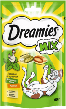 Лакомство Dreamies для взрослых кошек с курицей и кошачьей мятой, MIX, 60 г