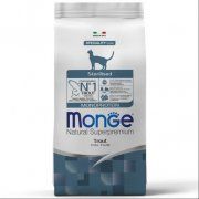 Корм сухой Monge, для стерилизованных кошек, с форелью, Cat Speciality Line Monoprotein Sterilised, 1,5 кг