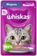 Пауч Whiskas для взрослых кошек, паштет с форелью, 75 г