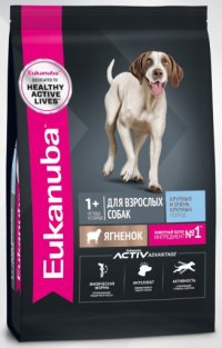 Корм Eukanuba для собак крупных пород, с ягненком, Adult Large Lamb, 12 кг