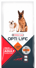 Корм Versele-Laga, для взрослых собак средних и крупных пород с чувствительным пищеварением, с ягнёнком и рисом, Opti Life, 12,5 кг