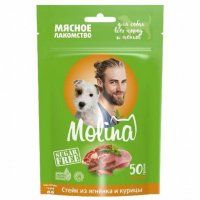 Лакомство Molina Стейк для собак и щенков всех пород из ягненка и курицы, 50 г