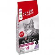Корм Purina Pro Plan для чувствительного пищеварения взрослых кошек всех пород, со вкусом индейки с рисом, Delicate, 10+2 кг