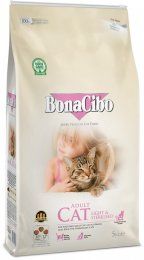 Корм BonaCibo Super Premium, для взрослых кастрированных кошек всех пород, со вкусом курицы, Light & Sterilized, 5 кг