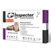 Капли на холку Inspector от внешних и внутренних паразитов, для кошек от 8 до 15 кг, 1 пипетка
