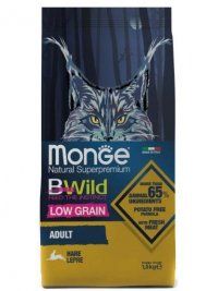 Корм Monge для взрослых кошек, низкозерновой, из мяса зайца, BWild LOW Hare, 1,5 кг