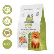 Корм Brit Care для взрослых cобак мини пород с лососем и индейкой, Healthy Skin&Shiny Coat, 400 г
