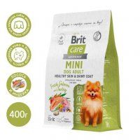 Корм Brit Care для взрослых cобак мини пород с лососем и индейкой, Healthy Skin&Shiny Coat, 400 г