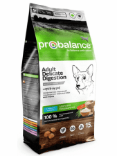 Корм ProBalance Delicate Digestion, для взрослых собак с чувствительным пищеварением, Лосось, 15 кг